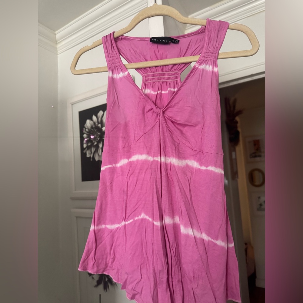 The Limited Pink and White Tie-Dye Tank Top